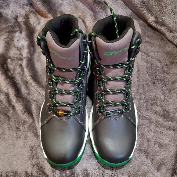 Hytest Footrests Nano Toe Waterproof Black Neon Green Work Boots Men's Size 9.5E - Picture 3 of 14